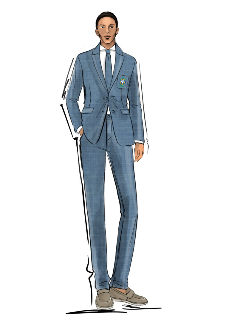 Ricardo Almeida apresenta croquis da alfaiataria que será usada pela seleção brasileira na Copa do Mundo 2026